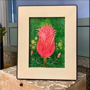 🎉HOST PICK🎉 Phoenix Gem” Original 5 x7 Flower Picture with Handmade Frame NWOT